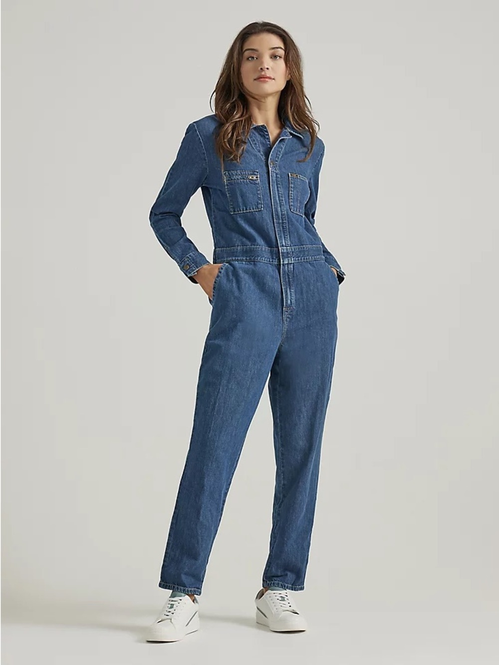 Lee Women's Classic Indigo Denim Overalls (Size M)